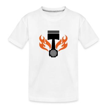 Flaming Piston - Car Auto Racing - Car Auto Window - Kids' Premium Organic T-Shirt - white - Front