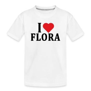t-shirt J’aime Flora idée cadeau t-shirt - T-shirt bio Premium Enfant - blanc - Devant