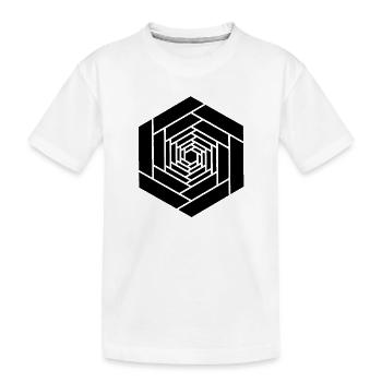 Hexagone infini noir fleur - T-shirt bio Premium Enfant - blanc - Devant