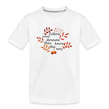 Herbstlaub und Eicheln Muster - Kinder Premium Bio T-Shirt - Weiß - Vorne