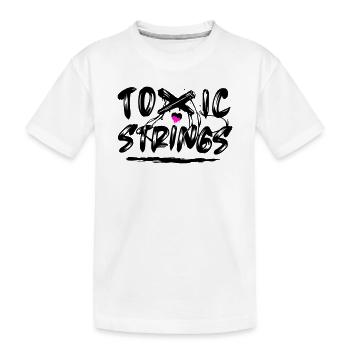 Toxic Strings 2 Colour - Kids' Premium Organic T-Shirt - white - Front