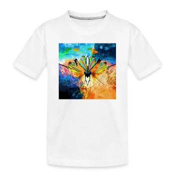 Bunter Schmetterlingsflügel - Kinder Premium Bio T-Shirt - Weiß - Vorne