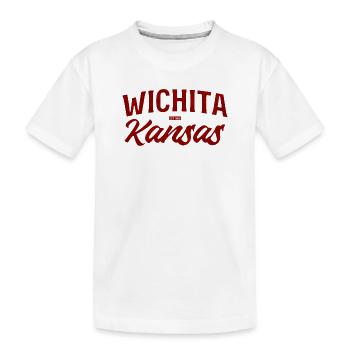 Wichita Kansas Retro Script - Kinder Premium Bio T-Shirt - Weiß - Vorne