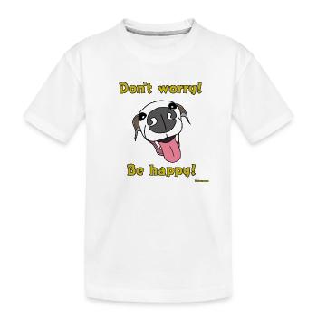 Machen Sie sich keine Sorgen. Sei glücklich! Ein ilalischer Windhundhund - Kinder Premium Bio T-Shirt - Weiß - Vorne