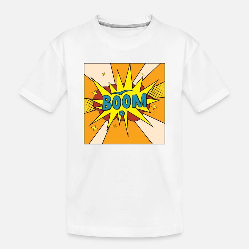 Boom Comic Explosion Stil - Kinder Premium Bio T-Shirt - Weiß