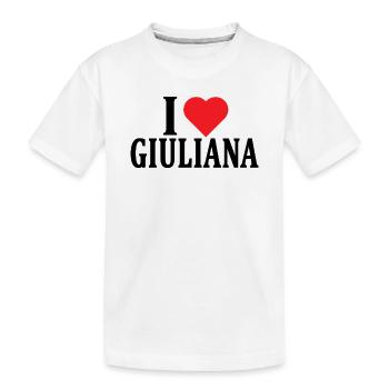 T-Shirt Ich liebe Giulaina T-Shirt Geschenkidee - Kinder Premium Bio T-Shirt - Weiß - Vorne