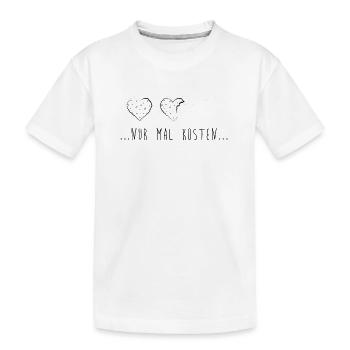 Nur mal kosten! Kekse, Krümel, lecker - Kinder Premium Bio T-Shirt - Weiß - Vorne