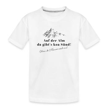 Sur le pâturage alpin de Spruch Bergwitz - T-shirt bio Premium Enfant - blanc - Devant