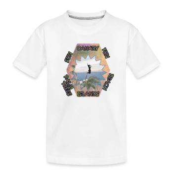 Kanaren mit eigener Note - sonnigen Spaß am Strand - Kinder Premium Bio T-Shirt - Weiß - Vorne