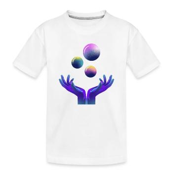 graphique, univers, planète - T-shirt bio Premium Enfant - blanc - Devant