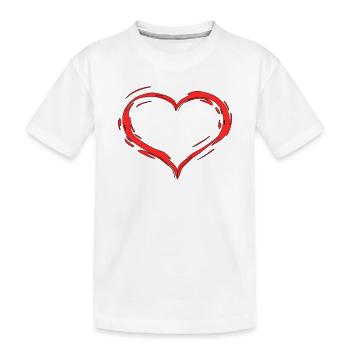 Herz - Kinder Premium Bio T-Shirt - Weiß - Vorne