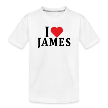t-shirt I love James t-shirt gift idea - Kids' Premium Organic T-Shirt - white - Front