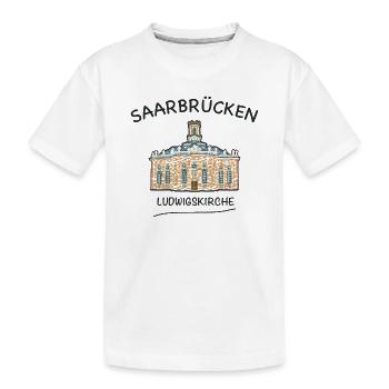 Saarbrücken, Ludwigskirche - Kinder Premium Bio T-Shirt - Weiß - Vorne