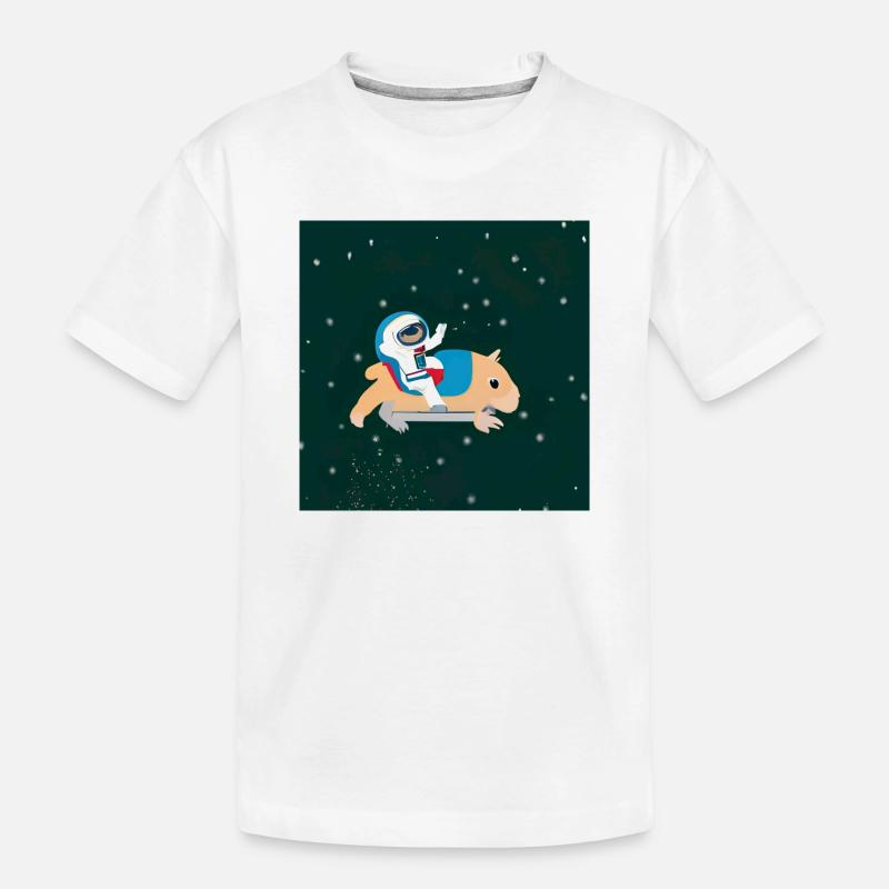 Astronaute sur un capybara spatial - T-shirt bio Premium Enfant - blanc
