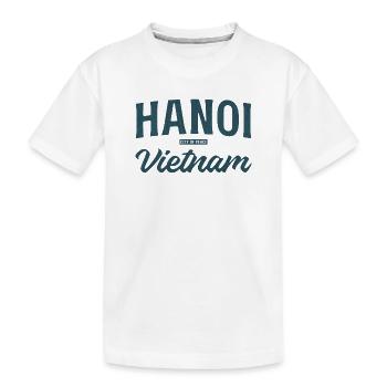 Hanoi Vietnam Vintage Schrift - Kinder Premium Bio T-Shirt - Weiß - Vorne