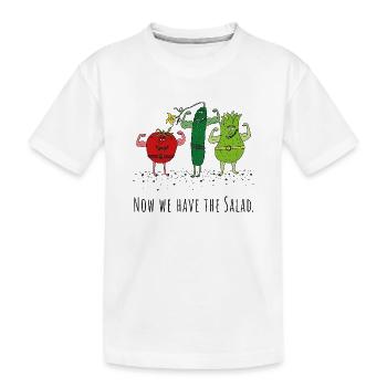 Denglish : Maintenant, nous avons la salade - légumes, légumes - T-shirt bio Premium Enfant - blanc - Devant