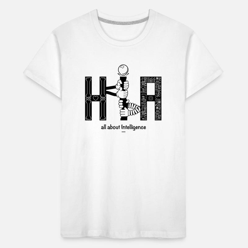 Human vs Artificial Intelligence AI Kids' Premium Organic T-Shirt