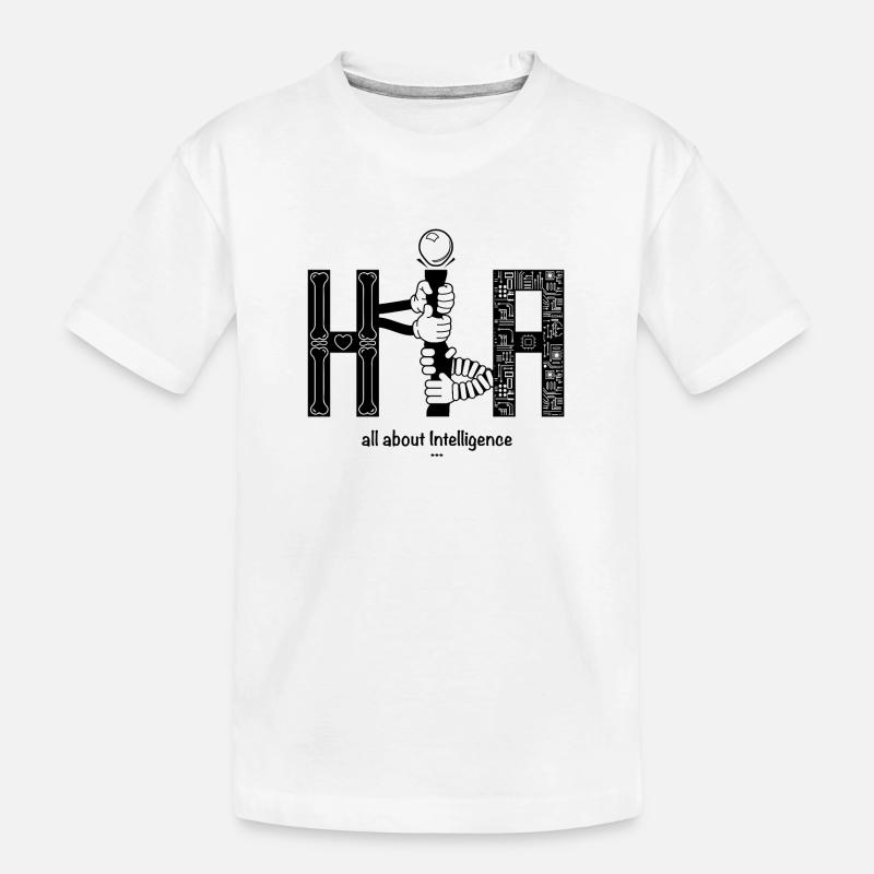 Human vs Artificial Intelligence KI - Kinder Premium Bio T-Shirt - Weiß