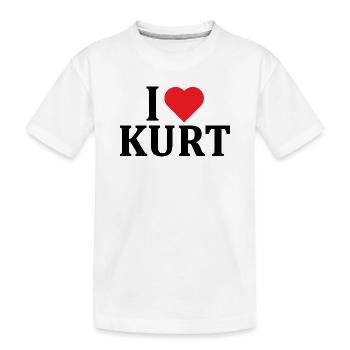 nom du t-shirt J’adore Kurt idée cadeau de t-shirt - T-shirt bio Premium Enfant - blanc - Devant