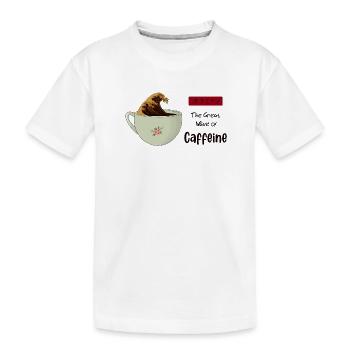 The Great Wave of Caffeine - Kinder Premium Bio T-Shirt - Weiß - Vorne