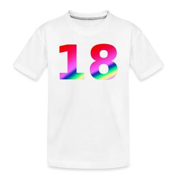 oberteile geburtstag, 18 rosatöne farbverlauf - Kinder Premium Bio T-Shirt - Weiß - Vorne