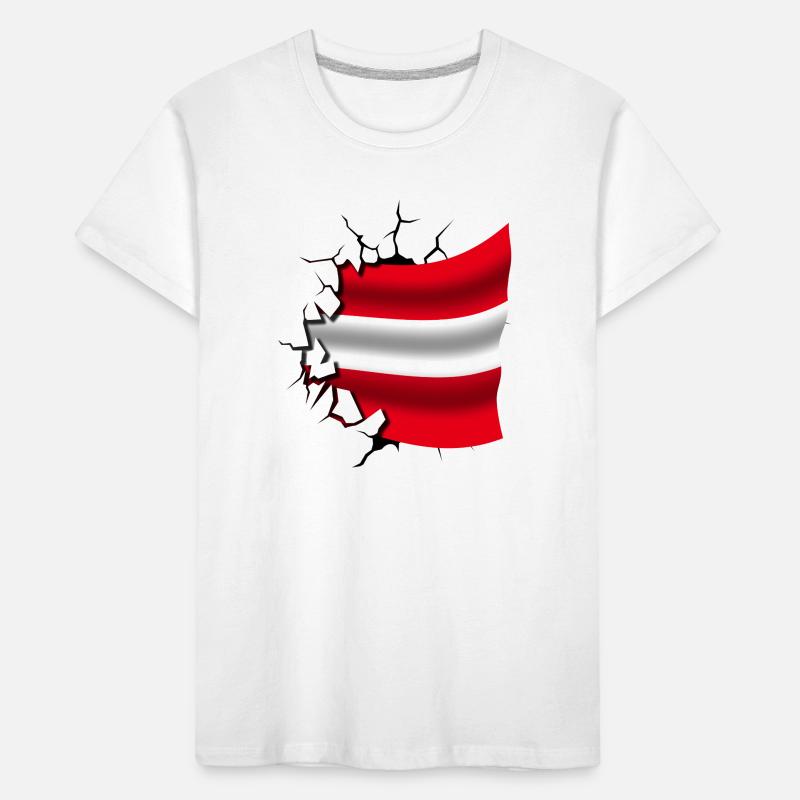 Drapeau de l’Autriche - Autriche - Drapeau Broken Design T-shirt bio Premium Enfant