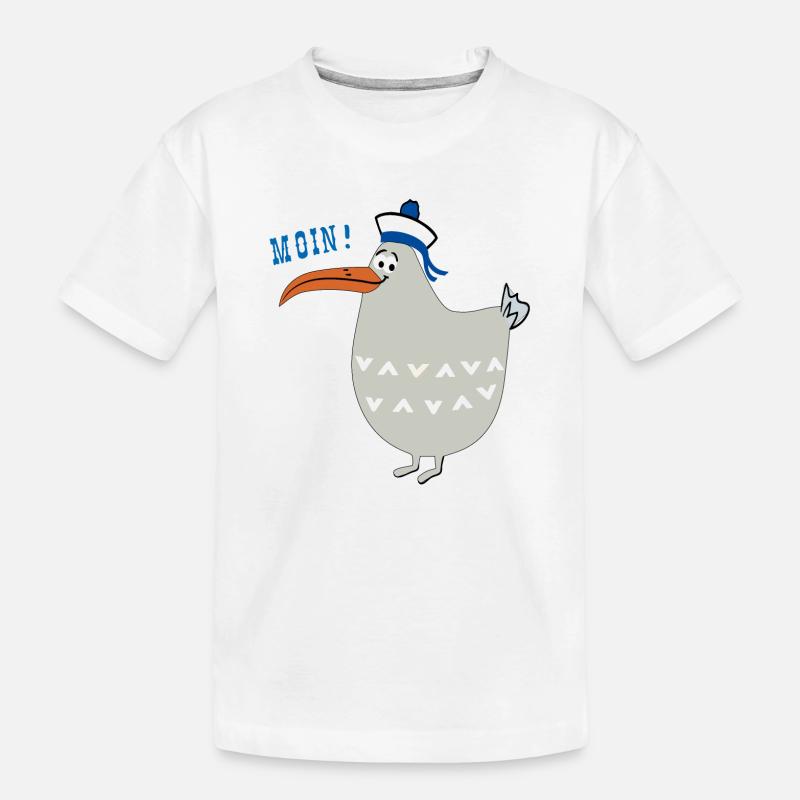 Moin, maritim, Möwe - Kinder Premium Bio T-Shirt - Weiß