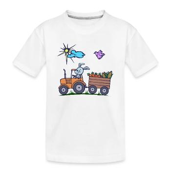 Tracteur agriculteur Véhicule de terrain Machines agricoles - T-shirt bio Premium Enfant - blanc - Devant