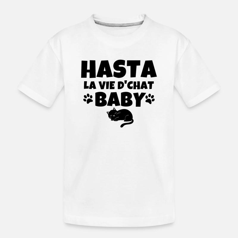 chat, chat mignon, chat doux - T-shirt bio Premium Enfant - blanc