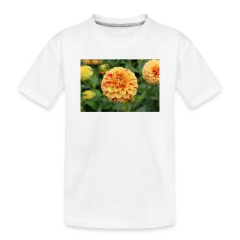 Affiche fleur de fleur de dahlia jaune - T-shirt bio Premium Enfant - blanc - Devant