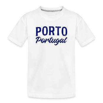 Porto Portugal Schriftzug - Kinder Premium Bio T-Shirt - Weiß - Vorne