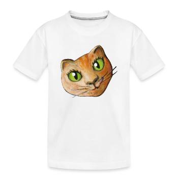 Chat Peinture Tête De Chat Tête De Chat Fan Chat Amour Chat - T-shirt bio Premium Enfant - blanc - Devant