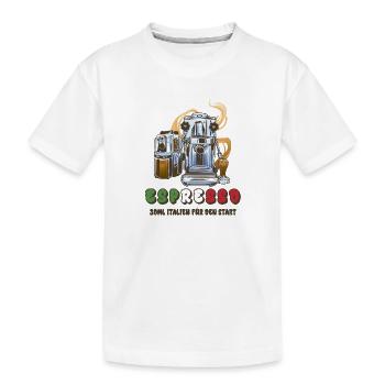 Espresso Italien Design - Kinder Premium Bio T-Shirt - Weiß - Vorne
