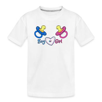 Cœur de garçon ou fille Imprimé pour bébé - T-shirt bio Premium Enfant - blanc - Devant