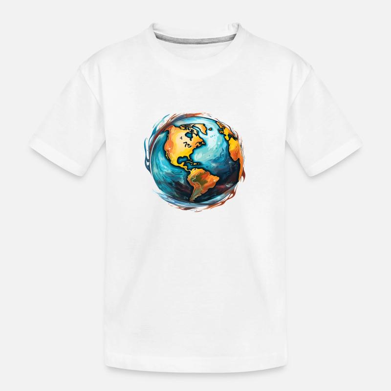 Globus in Bewegung - Kinder Premium Bio T-Shirt - Weiß