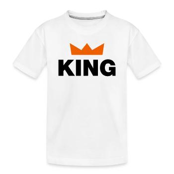 King mit Krone / 2 Farben - Kinder Premium Bio T-Shirt - Weiß - Vorne
