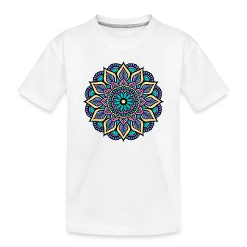 Mandala - Vert Bleu Jaune Rose Mandala indien - T-shirt bio Premium Enfant - blanc - Devant