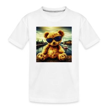 Teddy in Hamburg - Kinder Premium Bio T-Shirt - Weiß - Vorne