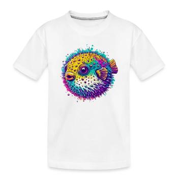 Kugelfisch - Kinder Premium Bio T-Shirt - Weiß - Vorne