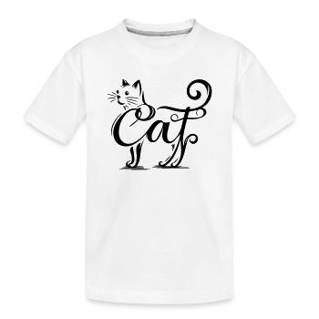 Incrustation Féline - Cat Fusionné - T-shirt bio Premium Enfant - blanc - Devant