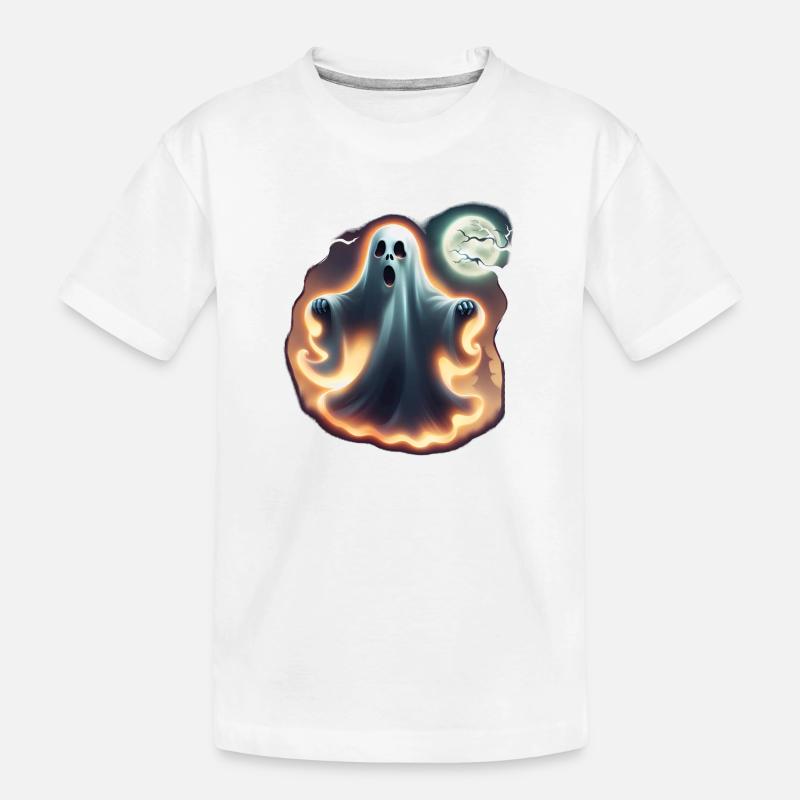 Halloween Ghost - Printflow - Kinder Premium Bio T-Shirt - Weiß