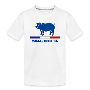 manger du cochon, boucher, boucherie - T-shirt bio Premium Enfant - blanc - Devant