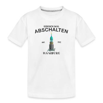 Hamburger Michel, Einfach abschalten, Zeichnung - Kinder Premium Bio T-Shirt - Weiß - Vorne