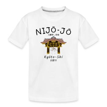Château de Nijo-jo, villa impériale de Kyoto, Japon, dessin - T-shirt bio Premium Enfant - blanc - Devant