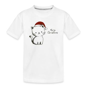 Weihnachtskätzchen - Festliche Reinheit - Kinder Premium Bio T-Shirt - Weiß - Vorne