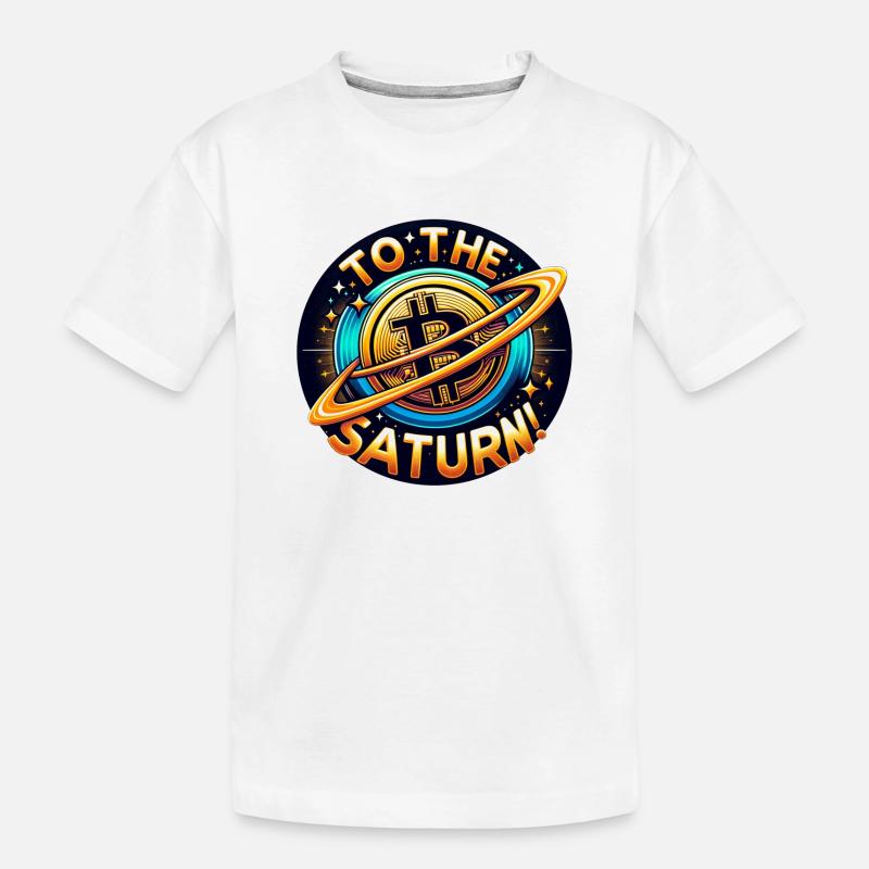 Crypto BTC à Saturne ! - T-shirt bio Premium Enfant - blanc
