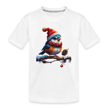 Oiseau de Noël doux, petit et sympathique - T-shirt bio Premium Enfant - blanc - Devant