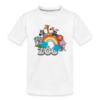 Regenbogen-Zoo-Parade - Kinder Premium Bio T-Shirt - Weiß - Vorne