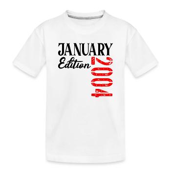 23 Jahre alt, 23. Geburtstag JANUAR 2014 - Kinder Premium Bio T-Shirt - Weiß - Vorne