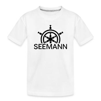 steuermann Seemann Boot Meer Seefahrer Symbol icon - Kinder Premium Bio T-Shirt - Weiß - Vorne